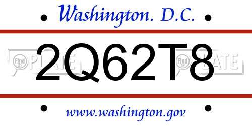2Q62T8 District Of Columbia License Plate
