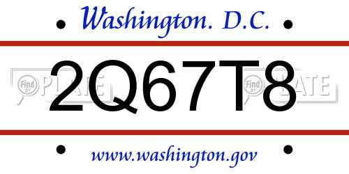 2Q67T8 District Of Columbia License Plate