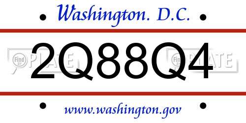 2Q88Q4 District Of Columbia License Plate
