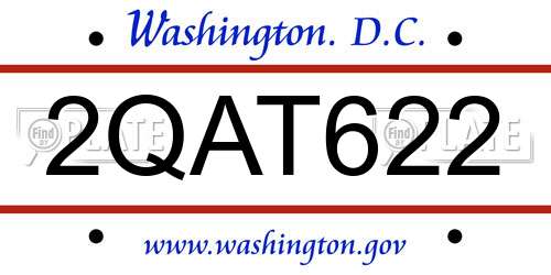 2QAT622 District Of Columbia License Plate