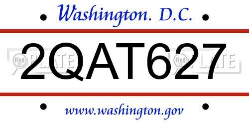 2QAT627 District Of Columbia License Plate