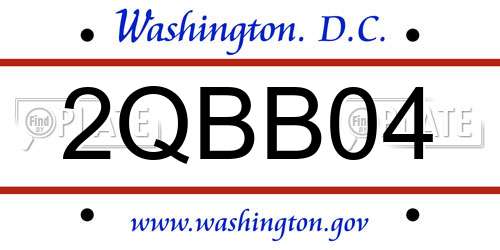 2QBB04 District Of Columbia License Plate
