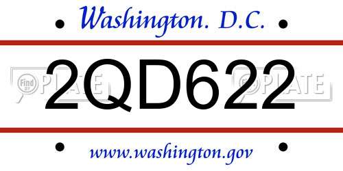 2QD622 District Of Columbia License Plate