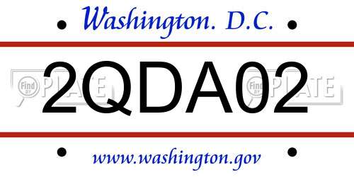 2QDA02 District Of Columbia License Plate