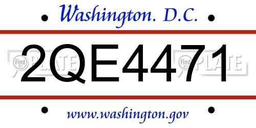 2QE4471 District Of Columbia License Plate