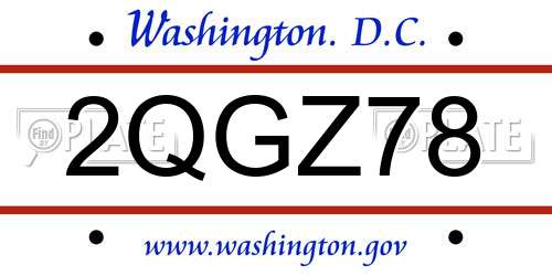 2QGZ78 District Of Columbia License Plate