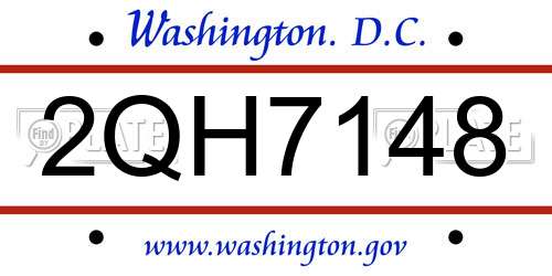 2QH7148 District Of Columbia License Plate