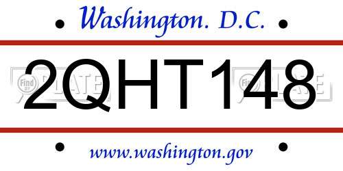 2QHT148 District Of Columbia License Plate