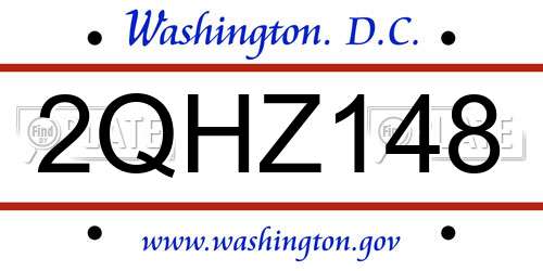 2QHZ148 District Of Columbia License Plate
