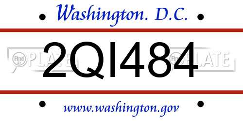 2QI484 District Of Columbia License Plate