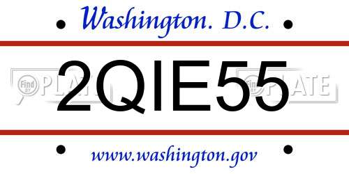 2QIE55 District Of Columbia License Plate