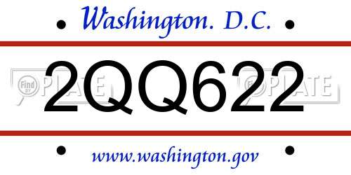 2QQ622 District Of Columbia License Plate