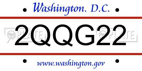 2QQG22 District Of Columbia License Plate