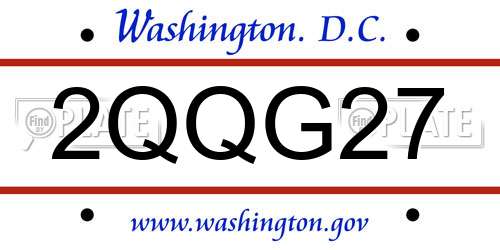 2QQG27 District Of Columbia License Plate
