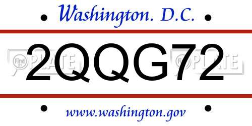 2QQG72 District Of Columbia License Plate