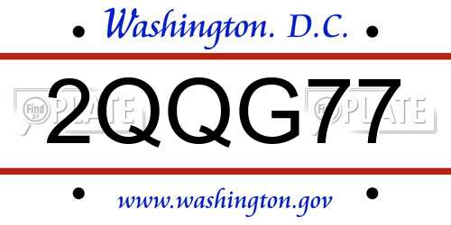 2QQG77 District Of Columbia License Plate