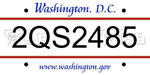 2QS2485 District Of Columbia License Plate
