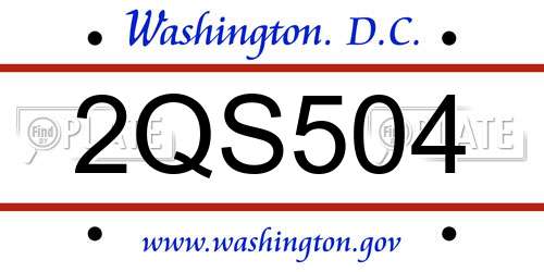 2QS504 District Of Columbia License Plate