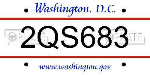 2QS683 District Of Columbia License Plate