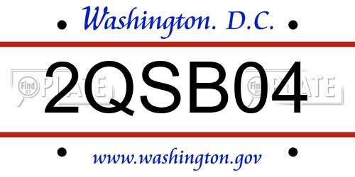 2QSB04 District Of Columbia License Plate