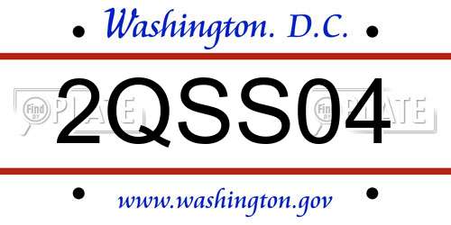 2QSS04 District Of Columbia License Plate