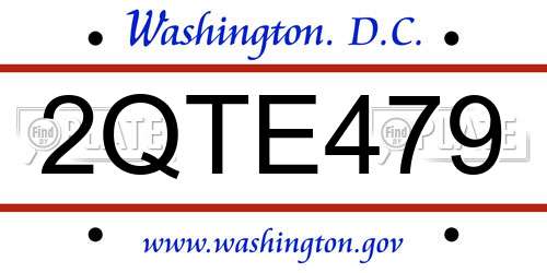 2QTE479 District Of Columbia License Plate