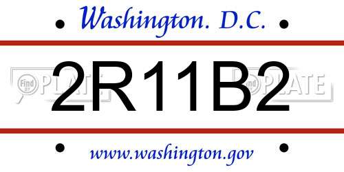 2R11B2 District Of Columbia License Plate