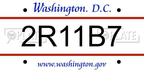 2R11B7 District Of Columbia License Plate