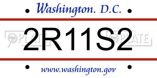 2R11S2 District Of Columbia License Plate