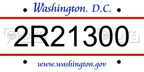 2R21300 District Of Columbia License Plate