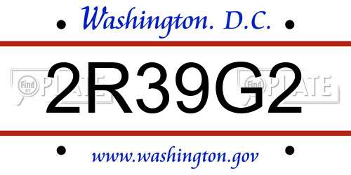 2R39G2 District Of Columbia License Plate