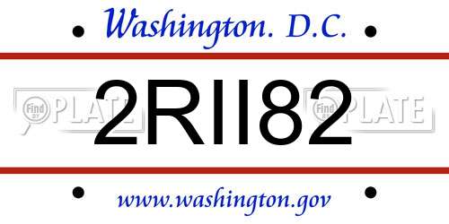2RII82 District Of Columbia License Plate