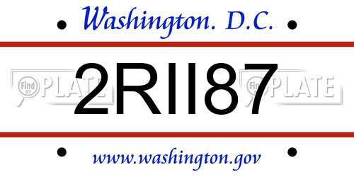 2RII87 District Of Columbia License Plate