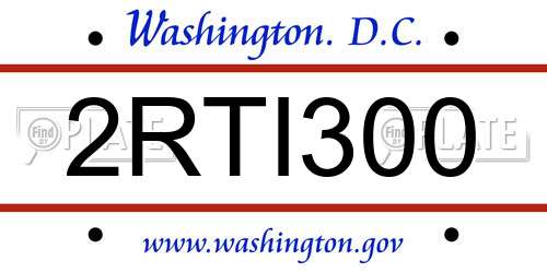 2RTI300 District Of Columbia License Plate