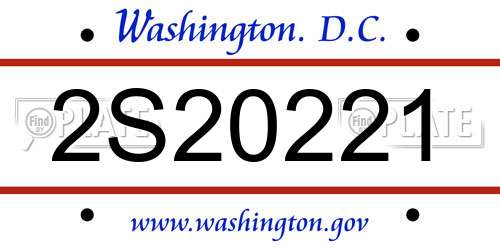2S20221 District Of Columbia License Plate