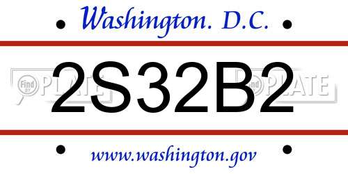 2S32B2 District Of Columbia License Plate