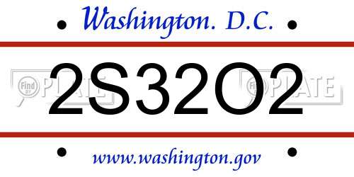 2S32O2 District Of Columbia License Plate