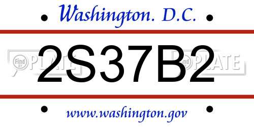2S37B2 District Of Columbia License Plate