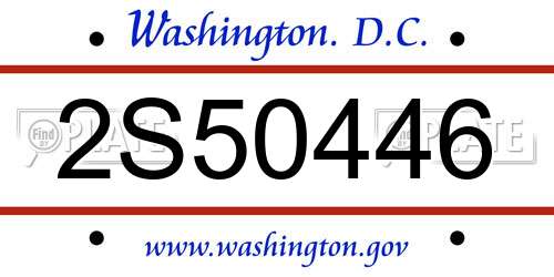 2S50446 District Of Columbia License Plate