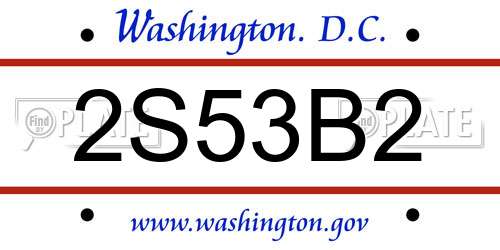 2S53B2 District Of Columbia License Plate