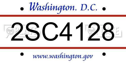 2SC4128 District Of Columbia License Plate