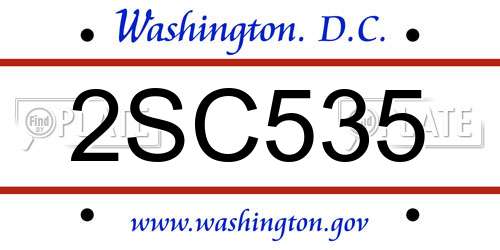 2SC535 District Of Columbia License Plate
