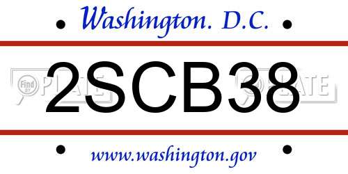 2SCB38 District Of Columbia License Plate