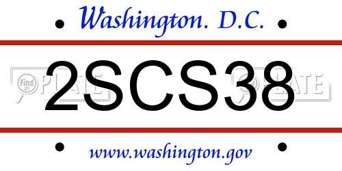 2SCS38 District Of Columbia License Plate