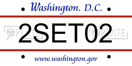 2SET02 District Of Columbia License Plate
