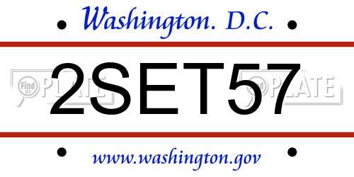 2SET57 District Of Columbia License Plate