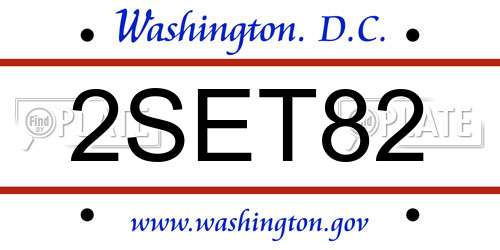 2SET82 District Of Columbia License Plate
