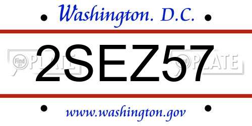 2SEZ57 District Of Columbia License Plate