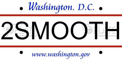 2SMOOTH District Of Columbia License Plate