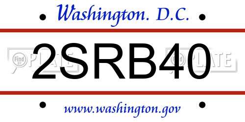 2SRB40 District Of Columbia License Plate